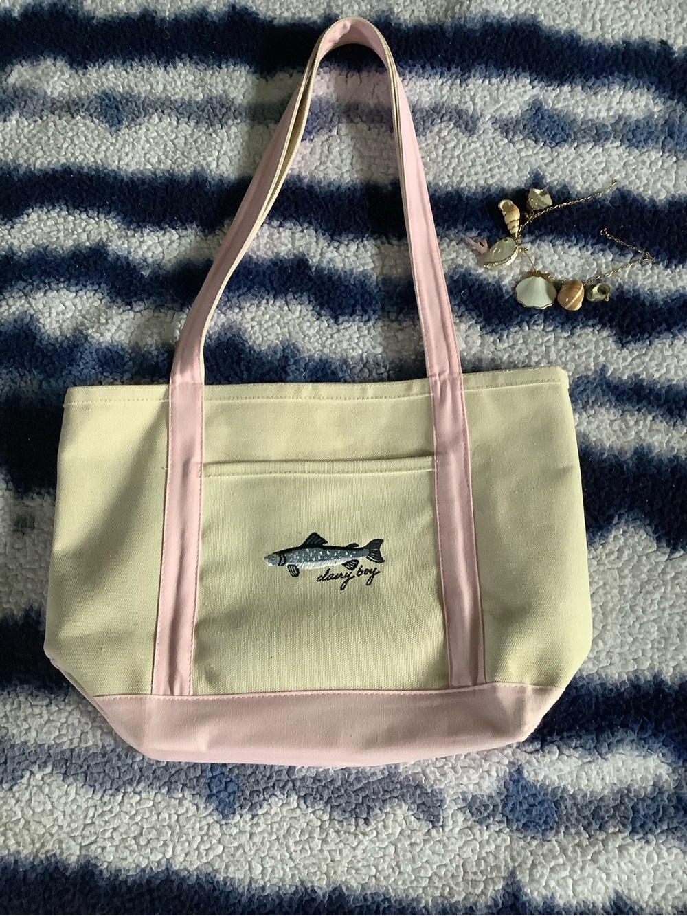 Dairy boy Pink & Cream Canvas Tote Bag